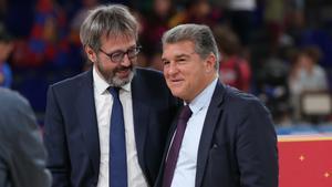 Edu Castro, con Joan Laporta hace dos años