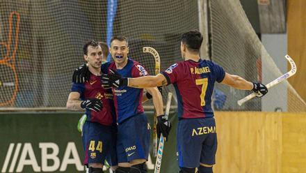 Los azulgranas celebran un gol