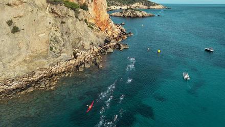 Una parte del espectacular recorrido de la MARNATON eDreams Ibiza by Baleària