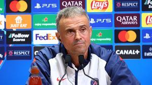 Luis Enrique, durante la rueda de prensa previa al PSG-Girona