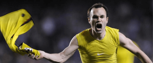 Iniesta celebrando un gol